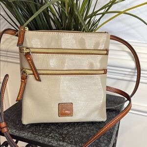 Dooney & Bourke Tan Crossbody Bag with Brown Accents